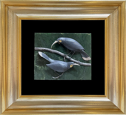 J R Kelly, A Pair of Huia birds, Stirling Silver